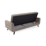 HANDY corner sofa, extendable with a container on legs 