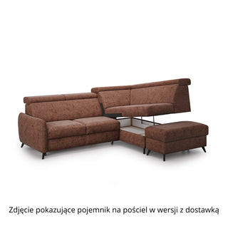 Narożnik COMFY rozkładany z pojemnikiem i ruchomymi zagłówkami
