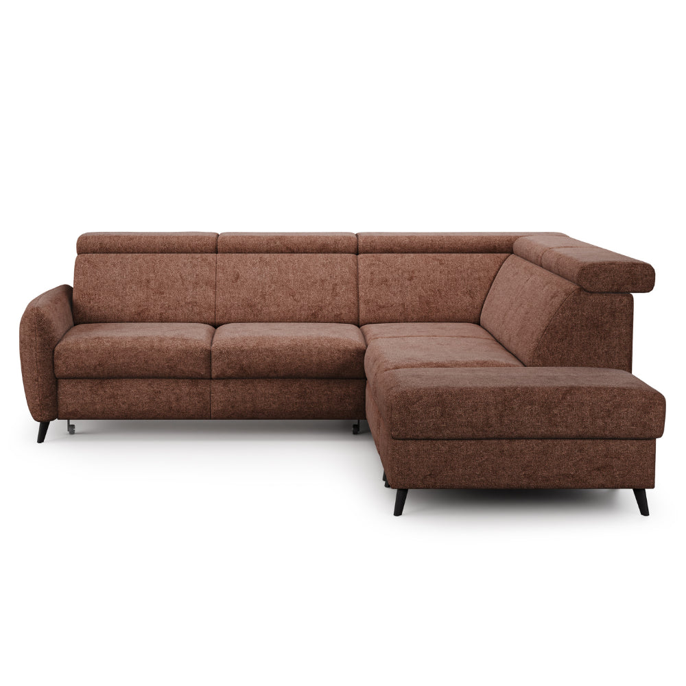 Narożnik COMFY rozkładany z pojemnikiem i ruchomymi zagłówkami z dostawką