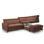 Narożnik COMFY rozkładany z pojemnikiem i ruchomymi zagłówkami z dostawką