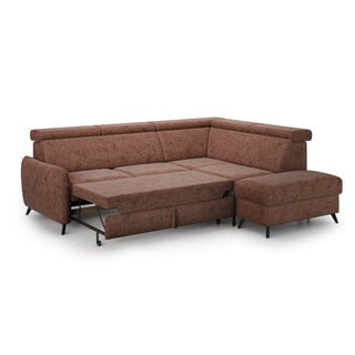 Narożnik COMFY rozkładany z pojemnikiem i ruchomymi zagłówkami z dostawką