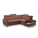 Narożnik COMFY rozkładany z pojemnikiem i ruchomymi zagłówkami z dostawką