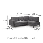 Nowoczesny narożnik DIVA z funkcją spania i pojemnikiem na pościel