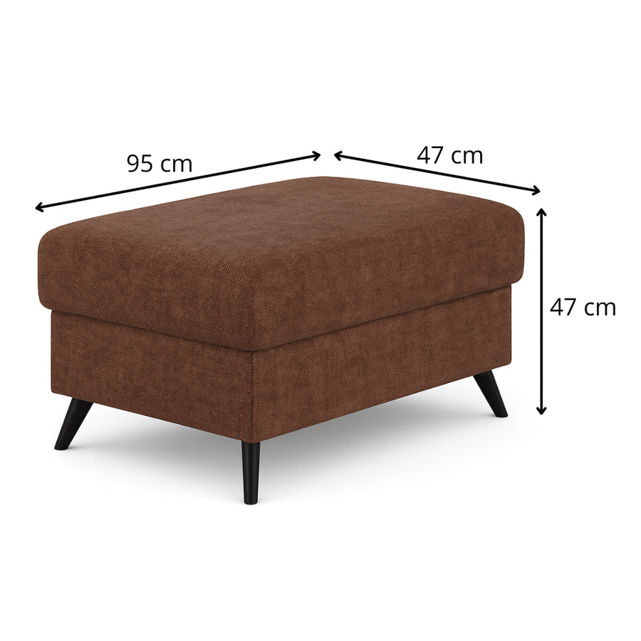 Pufa COMFY ze skrzynką po siedziskiem na metalowych nóżkach