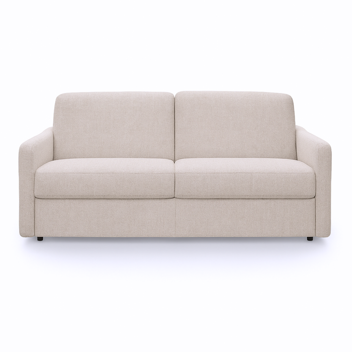 Sofa EMA 3 osobowa z funkcją spania codziennego stelaż włoski z materacem 160 cm i pojemnikiem na pościel