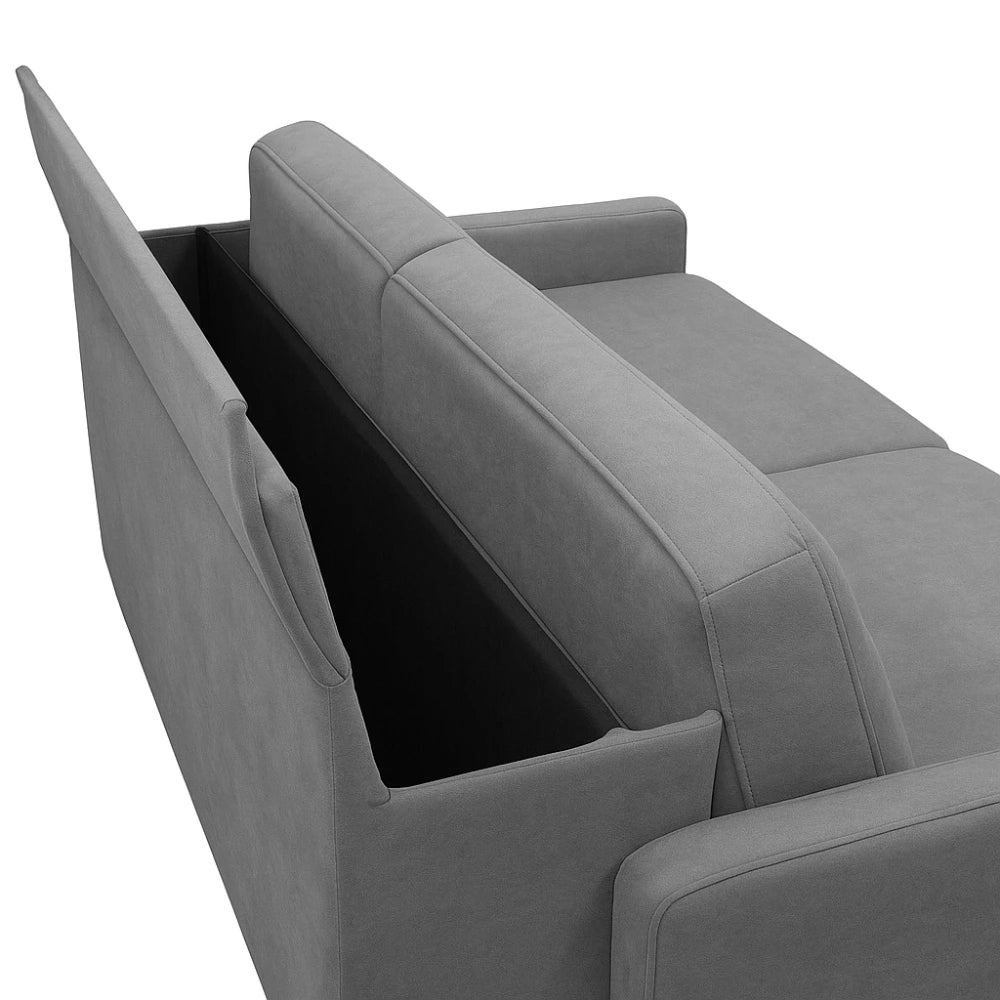 Sofa EMA 2,5 osobowa z funkcją spania codziennego stelaż włoski z materacem 140 cm i pojemnikiem na pościel