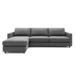 EMA corner sofa with daily sleeping function, Italian STANDARD frame with a 160 cm mattress and a bedding container