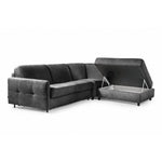 Narożnik EMA z otomaną funkcja spania codziennego stelaż włoski z materacem 120 cm i pojemnikiem na pościel