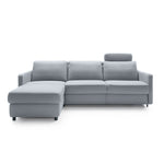 Narożnik EMA z funkcją spania codziennego stelaż włoski z materacem 140 cm i pojemnikiem na pościel