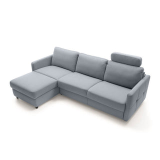 Narożnik EMA z funkcją spania codziennego stelaż włoski z materacem 140 cm i pojemnikiem na pościel