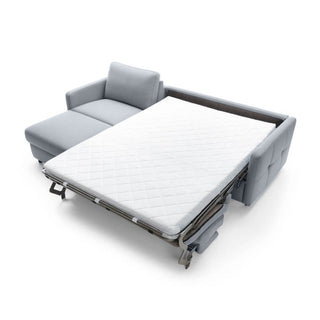 Narożnik EMA z funkcją spania codziennego stelaż włoski z materacem 140 cm i pojemnikiem na pościel