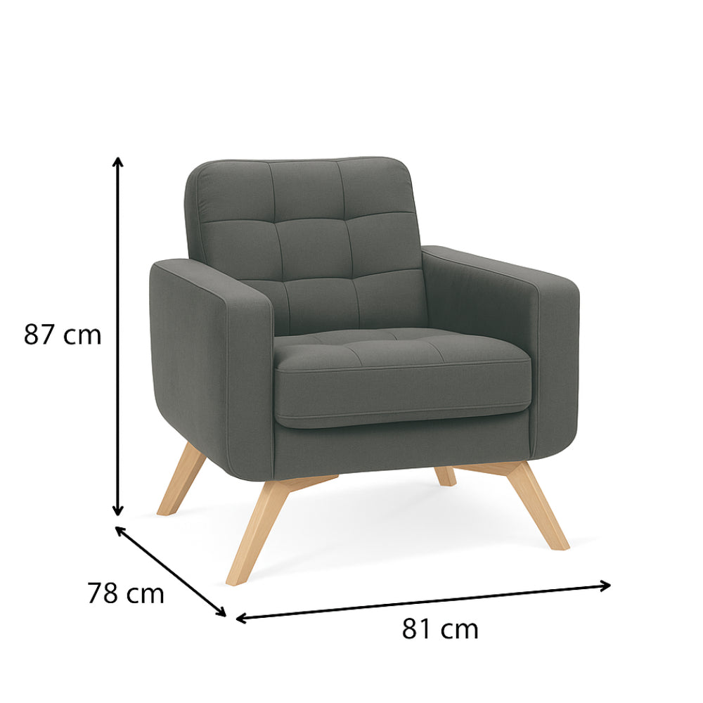 NAPPA lounge armchair quilted on wooden legs