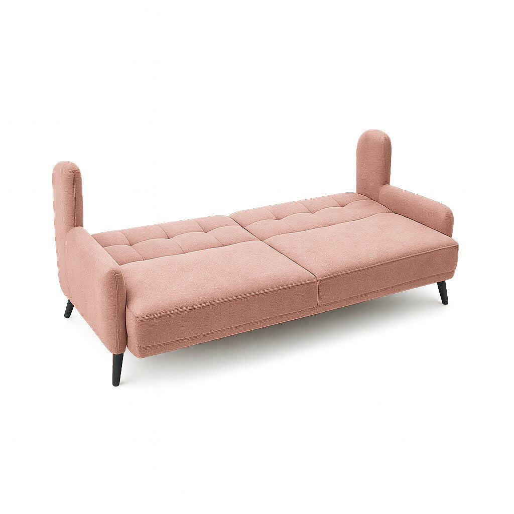 Wersalka FLOPP rozkładana z pojemnikiem na drewnianych nóżkach