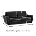 Sofa FLOSSY 3 osobowa z funkcją spania codziennego typu stelaż włoski z materacem 160 cm i pojemnikiem