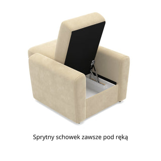 Fotel EMA wypoczynkowy ze skrzynką pod siedziskiem