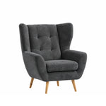 Fotel LAHTI uszak pikowany na drewnianych nóżkach