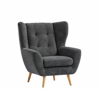 Fotel LAHTI uszak pikowany na drewnianych nóżkach