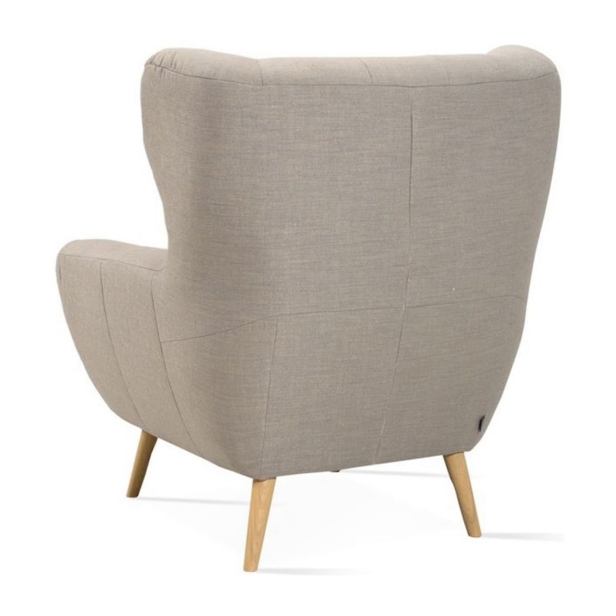 Fotel uszak VOSS pikowany na drewnianych nóżkach