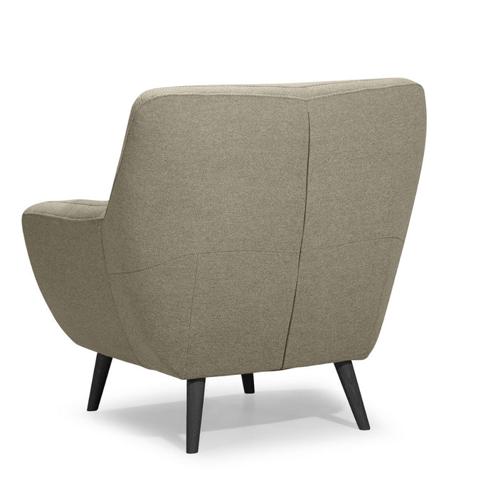 NORDI lounge armchair, quilted, on wooden legs