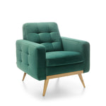 Fotel pikowany NOVA wypoczynkowy na wysokich drewnianych nóżkach