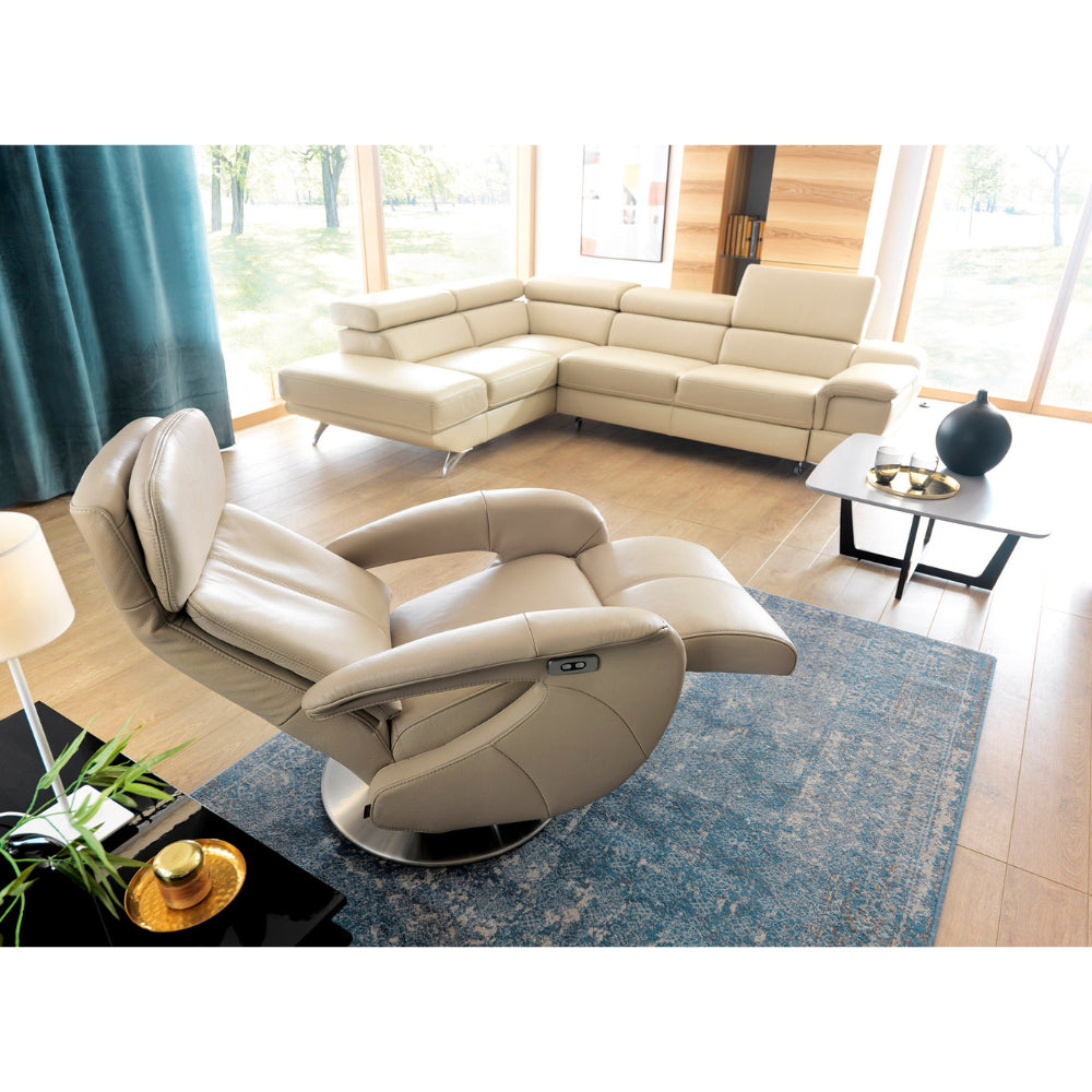 Nowoczesny fotel FRIDA z funkcją relaksu rozkładany elektrycznie dwa silniki