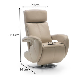 Modern FRIDA armchair with manual relaxation function