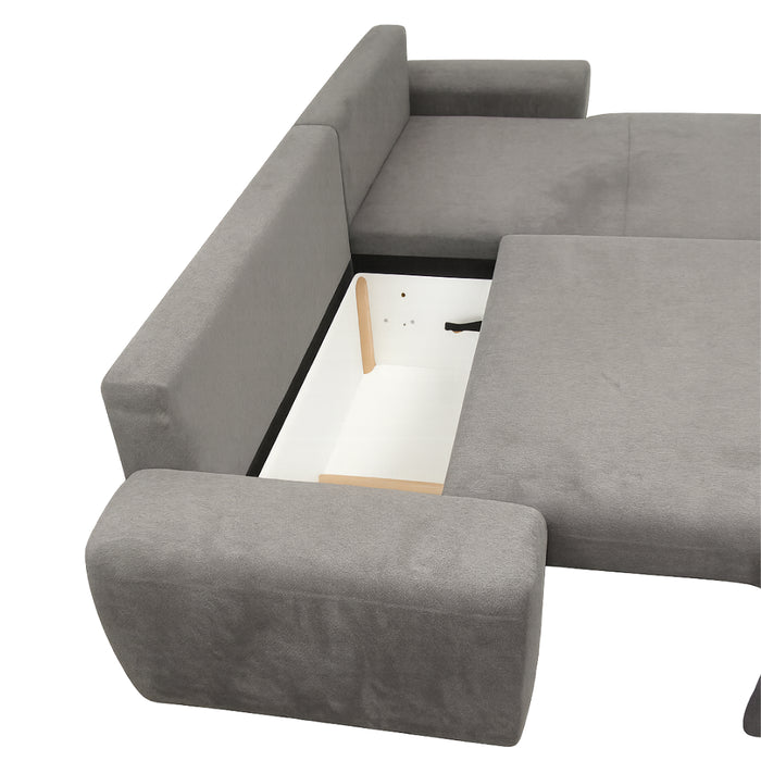 Narożnik GAME z funkcją spania, pojemnikiem na pościel i zestaw poduszek