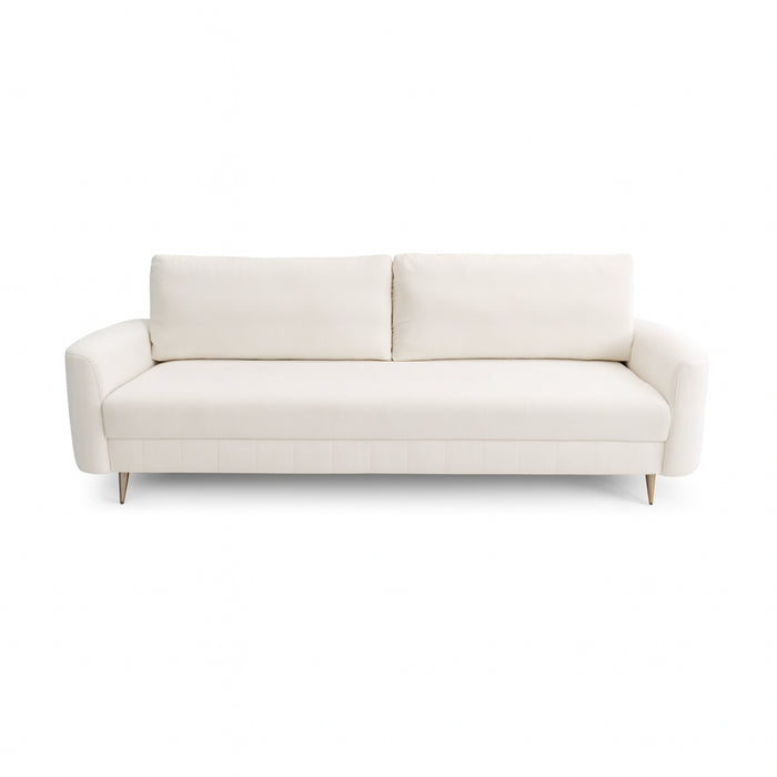 Sofa HUG z funkcją spania i pojemnikiem na pościel na wysokich nóżkach