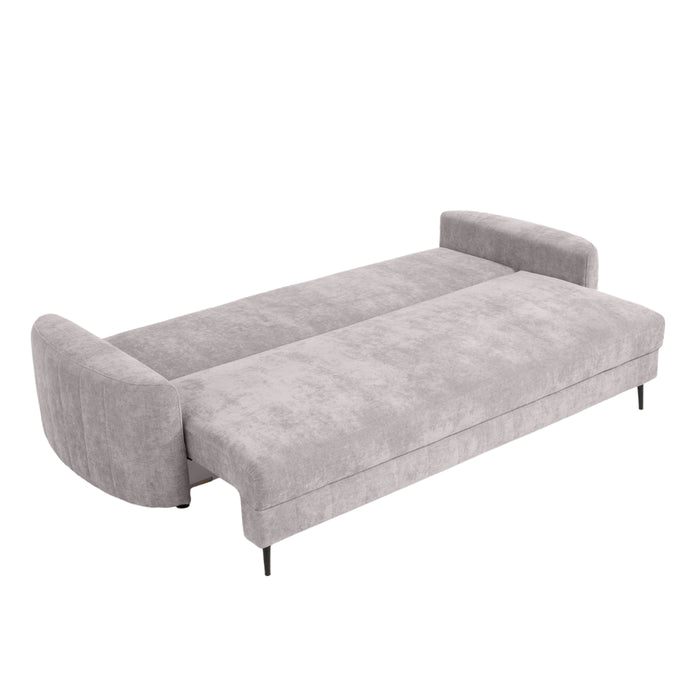 Sofa HUG z funkcją spania i pojemnikiem na pościel na wysokich nóżkach