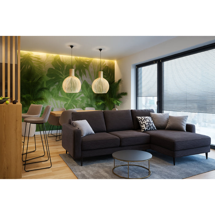 Narożnik BERGEN rozkładany z pojemnikiem na metalowych nóżkach