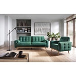 Fotel pikowany NOVA wypoczynkowy na wysokich drewnianych nóżkach