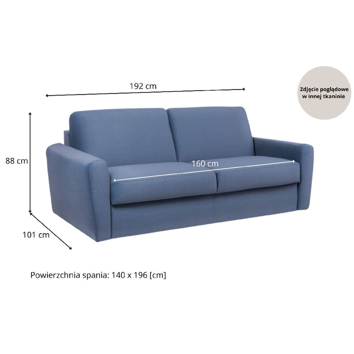 DOLLY 2.5 seater sofa with sleeping function, Italian frame with a 140 cm mattress