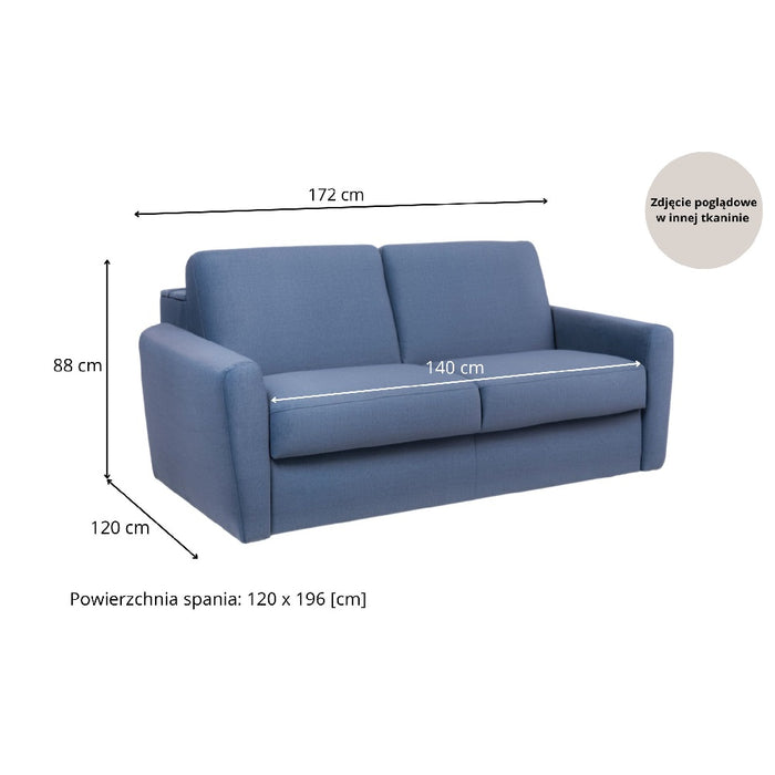 DOLLY 2-seater sofa with sleeping function, Italian frame, 120 cm mattress and container