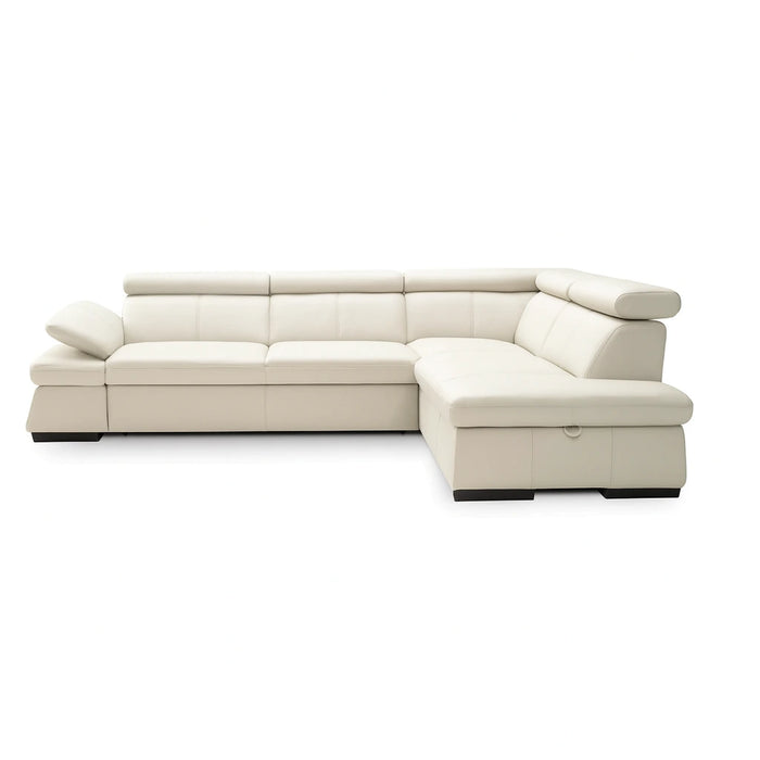 Narożnik MALPENSA rozkładany z pojemnikiem i ruchomymi zagłówkami + pufa gratis