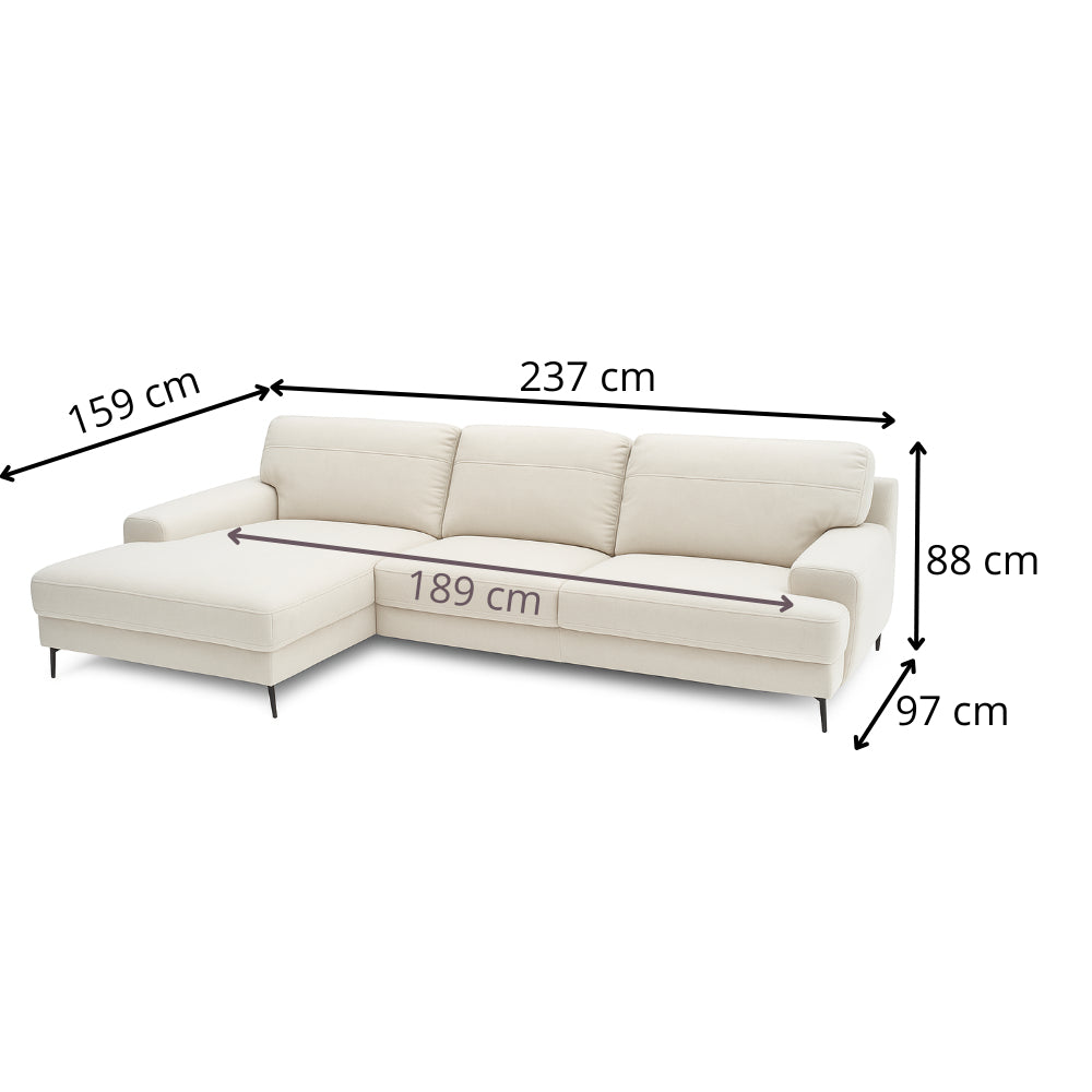 Nowoczesny narożnik MONDAY na metalowych nóżkach