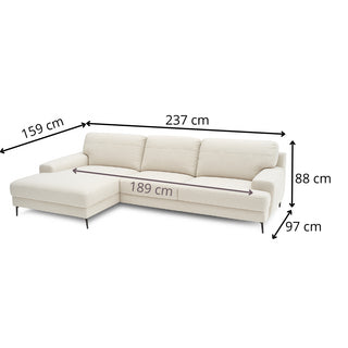 Nowoczesny narożnik MONDAY na metalowych nóżkach