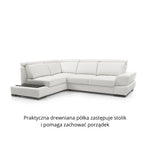 Narożnik CAPRI z otomaną i funkcją spania oraz ruchomymi zagłówkami