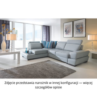 Narożnik CAPRI z otomaną i funkcją spania oraz ruchomymi zagłówkami