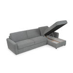 Narożnik DOLLY z funkcją spania codziennego stelaż włoski z materacem 120 cm i pojemnikiem na pościel prawostronny