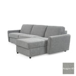 Narożnik DOLLY z funkcją spania codziennego stelaż włoski z materacem 120 cm i pojemnikiem na pościel prawostronny