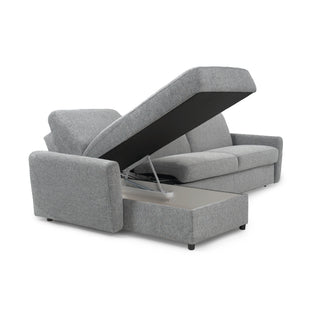 Narożnik DOLLY z funkcją spania codziennego stelaż włoski z materacem 120 cm i pojemnikiem na pościel lewostronny