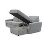 Narożnik DOLLY z funkcją spania codziennego stelaż włoski z materacem 120 cm i pojemnikiem na pościel prawostronny