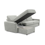 Narożnik DOLLY z funkcją spania codziennego stelaż włoski z materacem 140 cm i pojemnikiem na pościel lewostronny