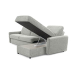 Narożnik DOLLY z funkcją spania codziennego stelaż włoski z materacem 140 cm i pojemnikiem na pościel prawostronny