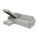 Narożnik DOLLY z funkcją spania codziennego stelaż włoski z materacem 140 cm i pojemnikiem na pościel lewostronny