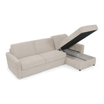 Narożnik DOLLY z funkcją spania codziennego stelaż włoski z materacem 160 cm i pojemnikiem na pościel prawostronny