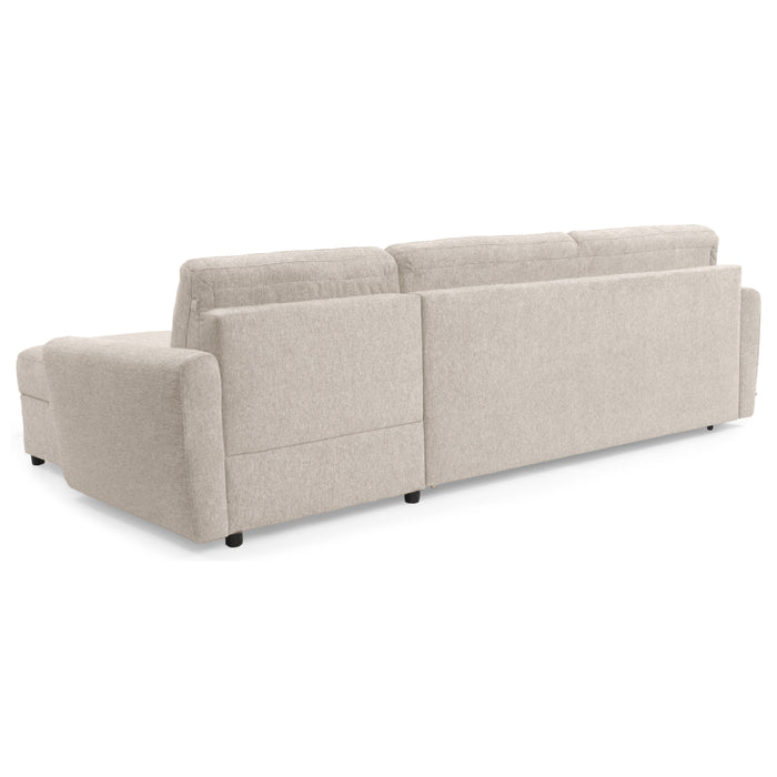 Narożnik DOLLY z funkcją spania codziennego stelaż włoski z materacem 160 cm i pojemnikiem na pościel prawostronny