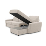 Narożnik DOLLY z funkcją spania codziennego stelaż włoski z materacem 160 cm i pojemnikiem na pościel prawostronny