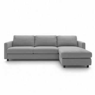 Narożnik EMA z funkcją spania codziennego stelaż włoski z materacem 140 cm i pojemnikiem na pościel