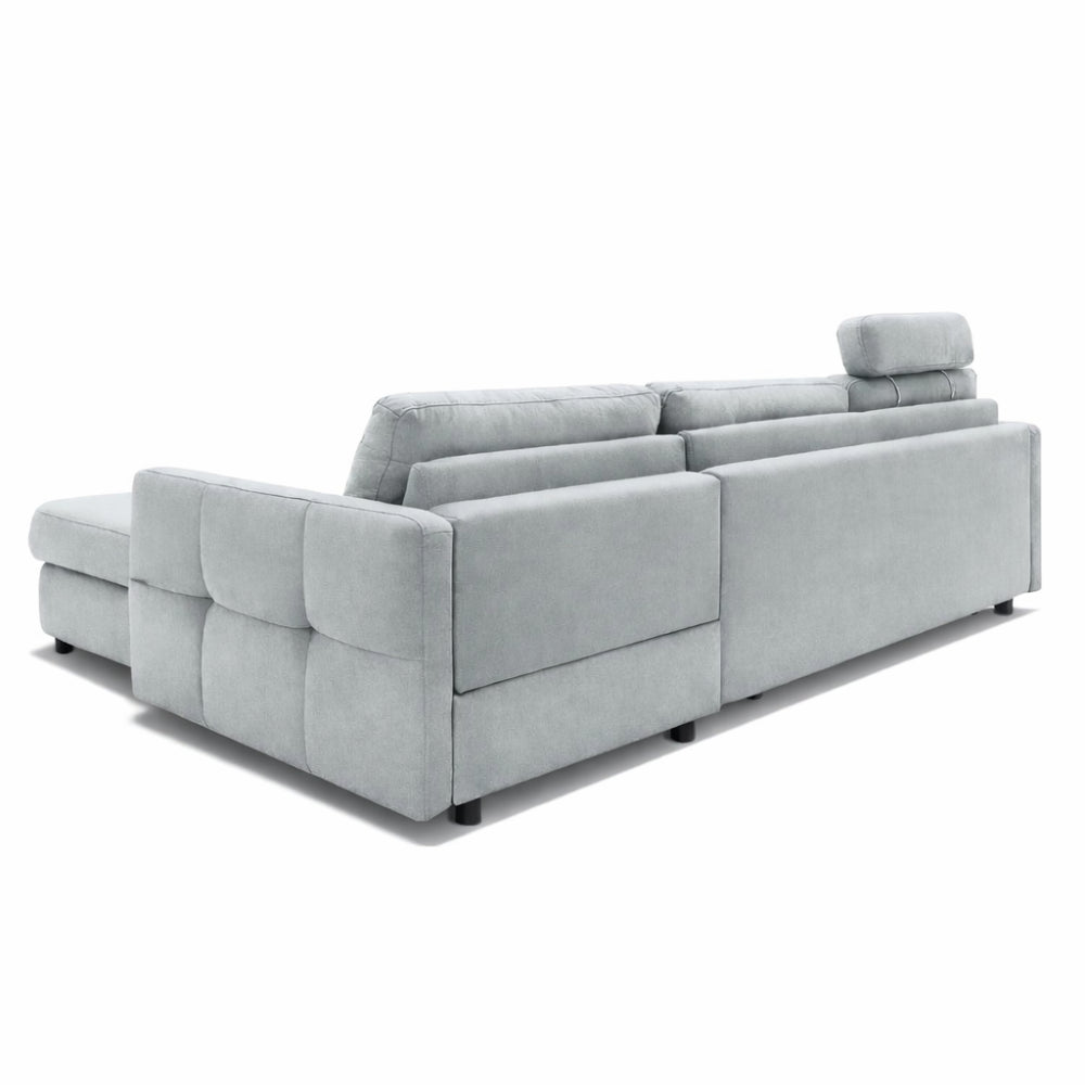 EMA corner sofa with daily sleeping function, Italian STANDARD frame with a 160 cm mattress and a bedding container